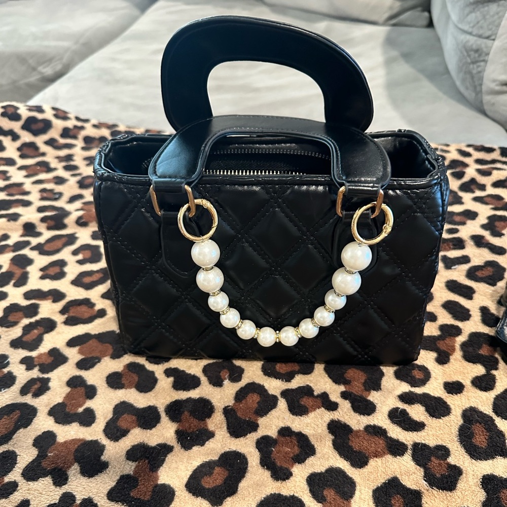 Black quilted purse